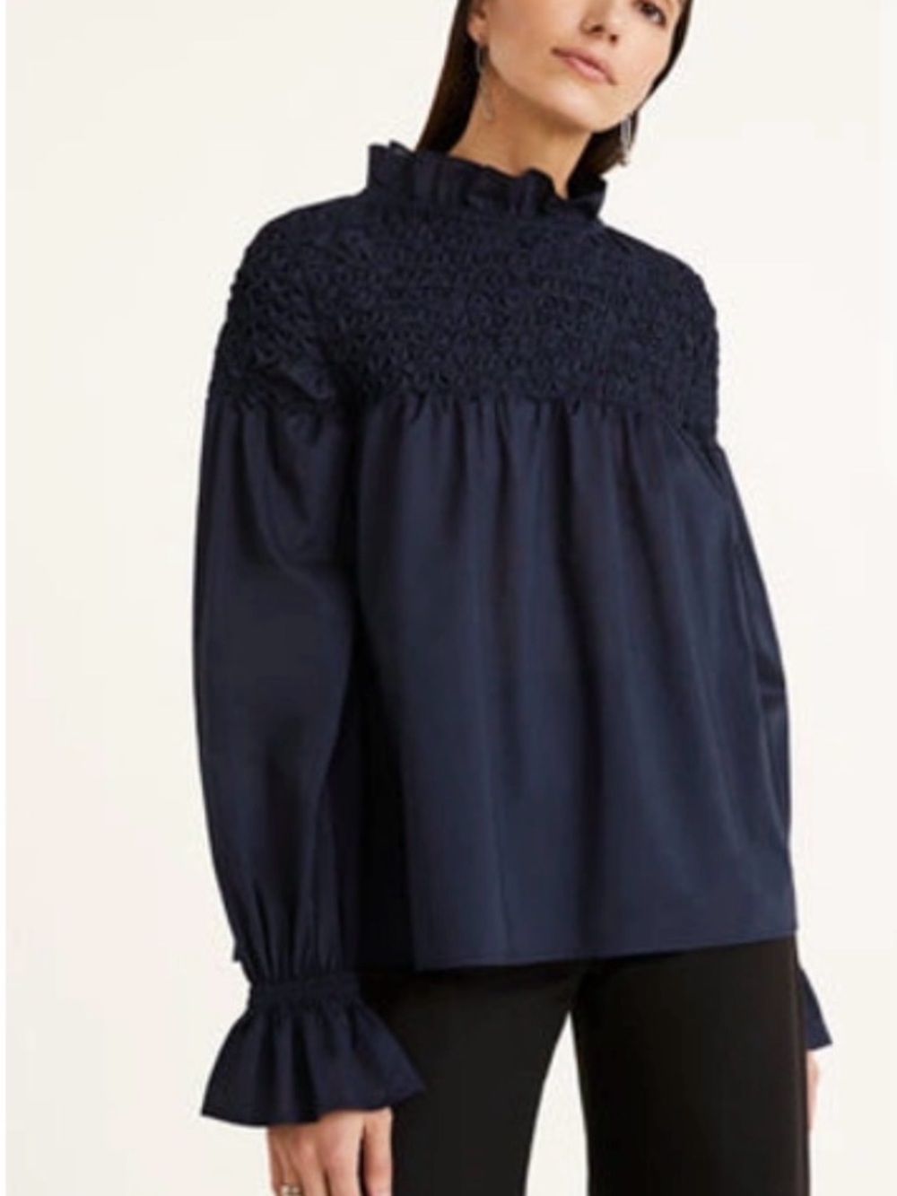 Merlette Women’s Majorelle Cotton Navy Blue Top Size Large